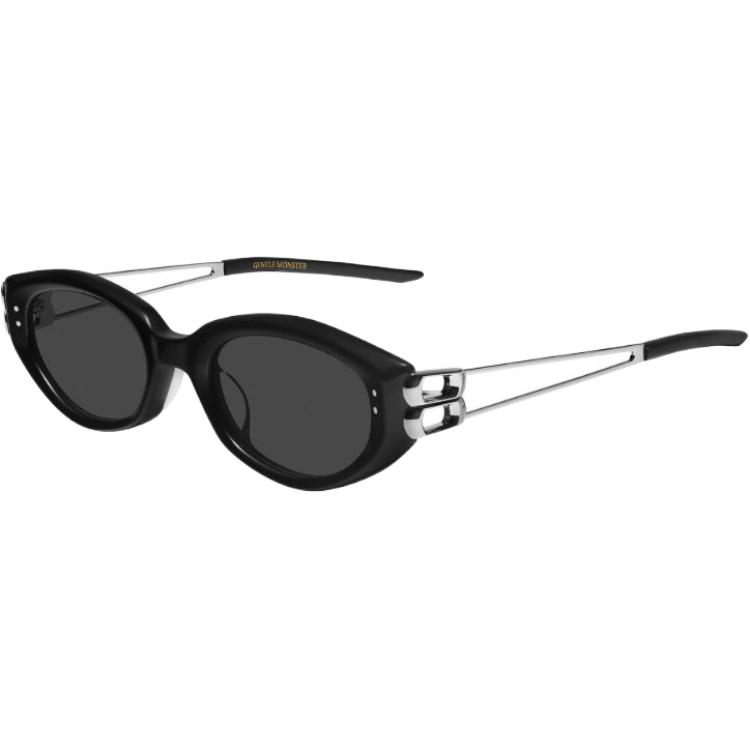 Gentle Monster Oval Sunglasses Women sunglasses Black KUNST01 Shopping Bag (Basic Packaging+Brand Shopping Bag)