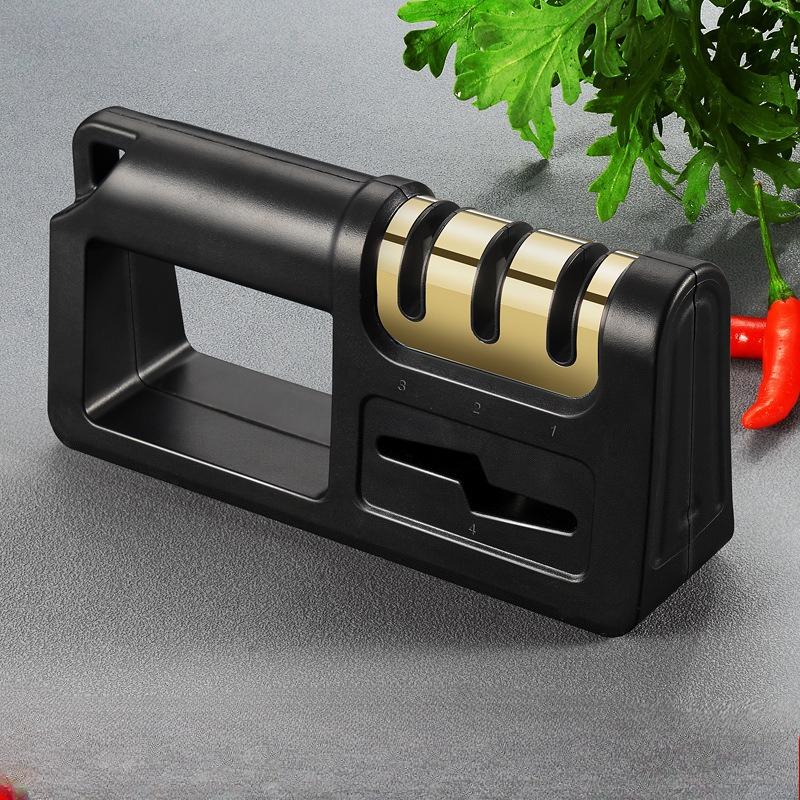 Household 4in1 Knife Sharpener Kitchen Multi-Functional Three-Section Cutter Diamond Cutter Sharpening Scissors Sharpener