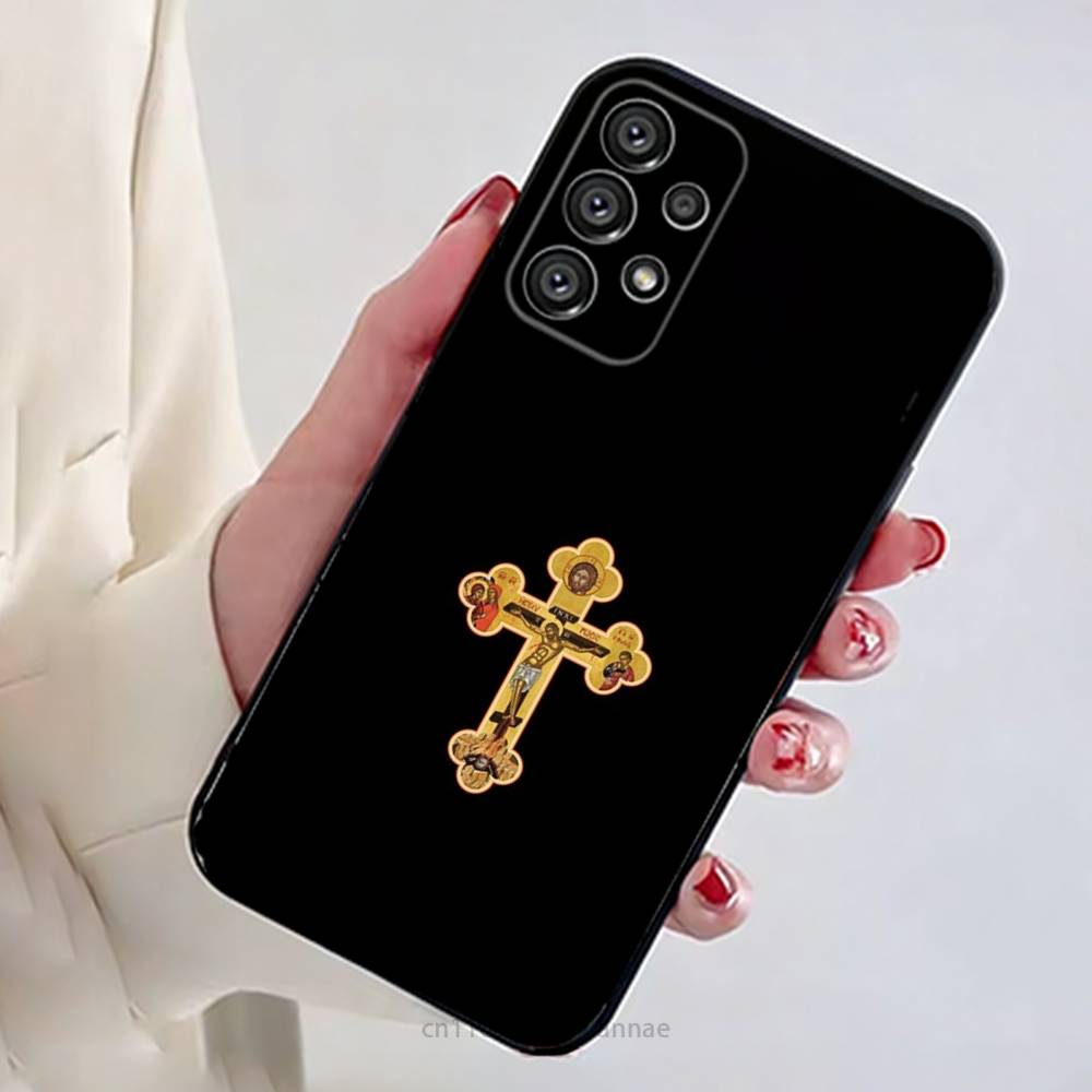 Orthodox Cross Icon Church ART Phone Case For Samsung Galaxy A54,34,24,73,53,52,52S,04S,04E,A72 Cover