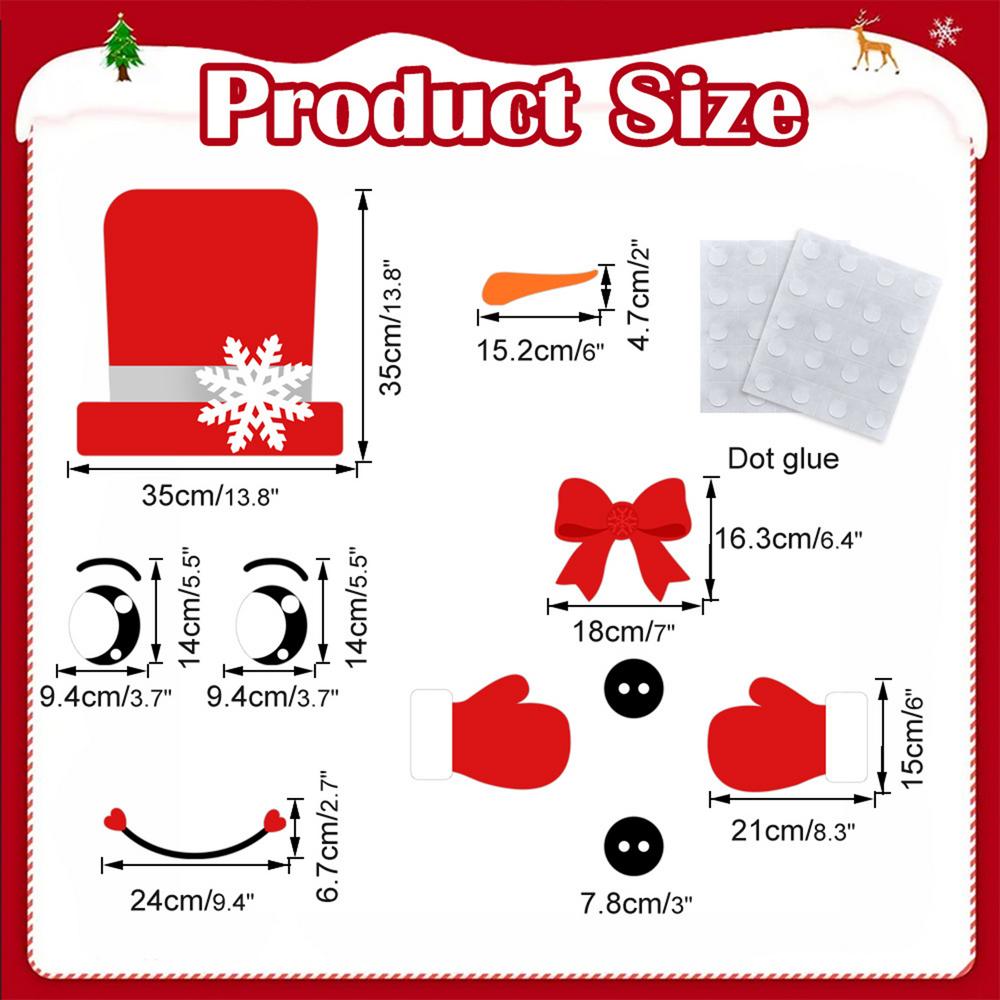 Jul Snögubbe Klistermärken Kylskåp Fönster Dekorativa Dekaler Julhelg Dekoration Roligt Uttryck Kylskåpsklistermärken