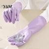 Thickened Velvet Cleaning Gloves Fleece Lined Dishwashing for Housework, Waterproof PVC Rubber Gloves, Anti-slip Housework Grip Warm Lining