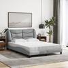VidaXL Lit avec matelas gris clair 140x190 cm tissu, meuble de chambre à coucher, lit double, cadre de lit incurvé, sommier, 3208527