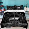 Viking Ship At Sea 3PCS Bedding set,Ideal for 1pc Duvet Cover And 2pcs Pillowcases Perfect for Fan gift,Ideal for Bedroom, Dormitory