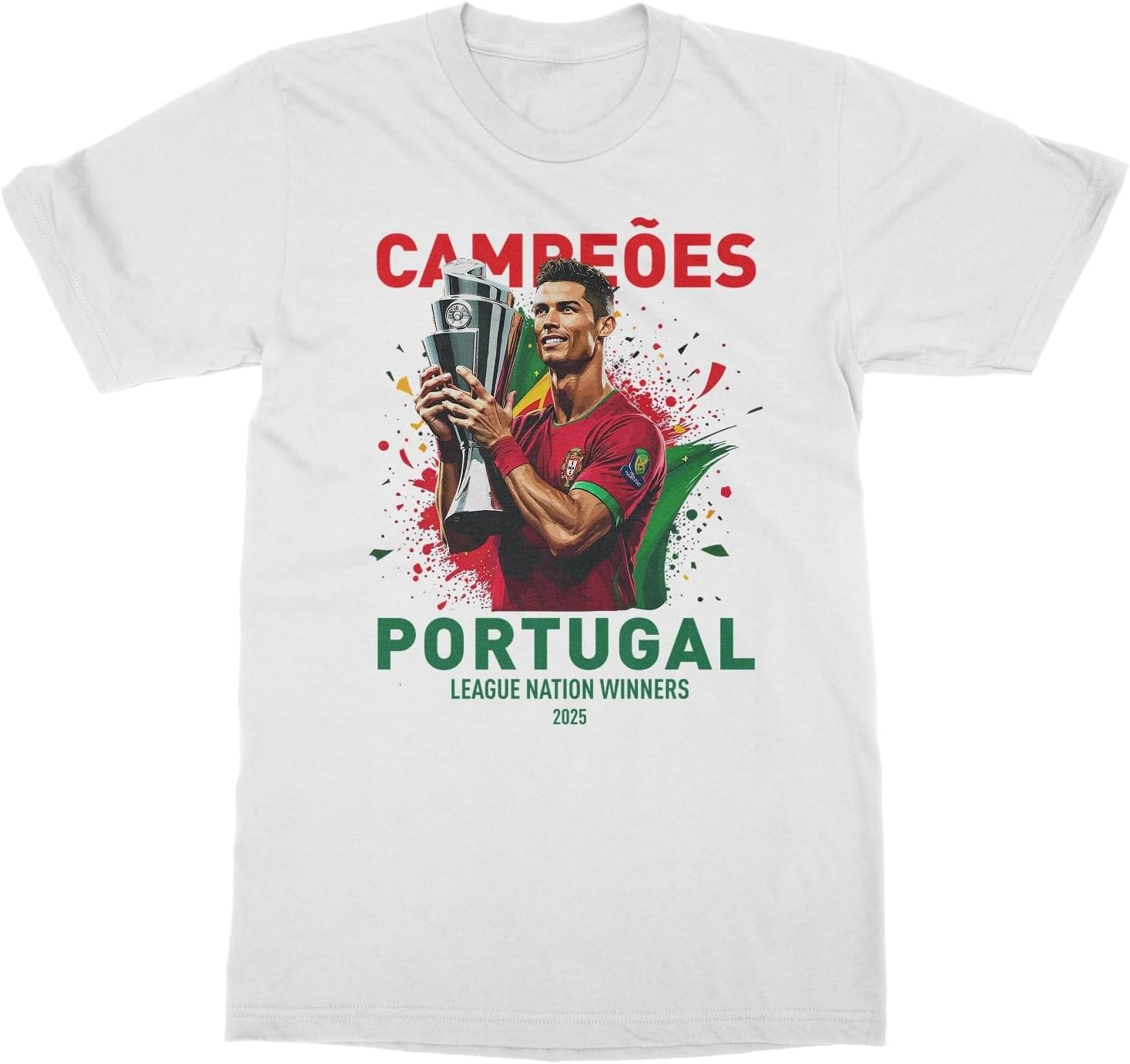 Cristiano Ronaldo Champions Portugal League Nation Winners 2025 T-shirt L