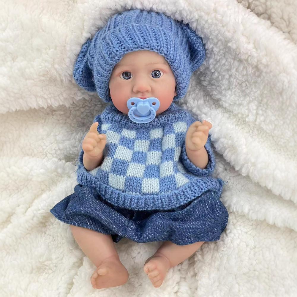 Real Looking 30cm Reborn Simulation Doll Saskia Soft Full Vinyl Body Newborn Baies Doll Can Bath Grin Smiling Alive Baby Dolls for Kids Christmas Gift