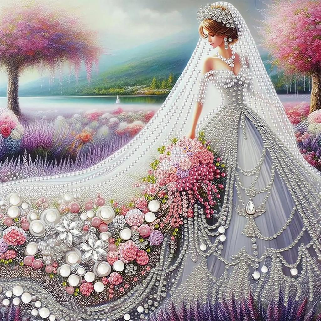 2025 NEW Wedding Veil Girls Diamond Painting Kit 5D DIY Creative Diamond Mosaic Embroidery Art Handmade Craft for Home Art Decor