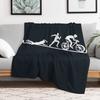 TRIATHLON Herzschlag Schwimmen Radfahren Laufen Liebhaber Wurfdecke Modernes Design Weiche Decke für Heimdekoration