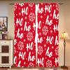 2 pieces, Christmas Day snowflake letter red curtains -30% blackout - suitable for living room, bedroom, kitchen, home decoratio