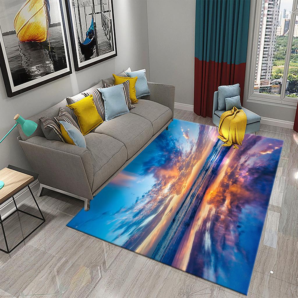 Bathroom Toilet Bedroom Kitchen Living Room Non-slip Floor Mat Sunset Ocean Beach Sky Landscape Rug