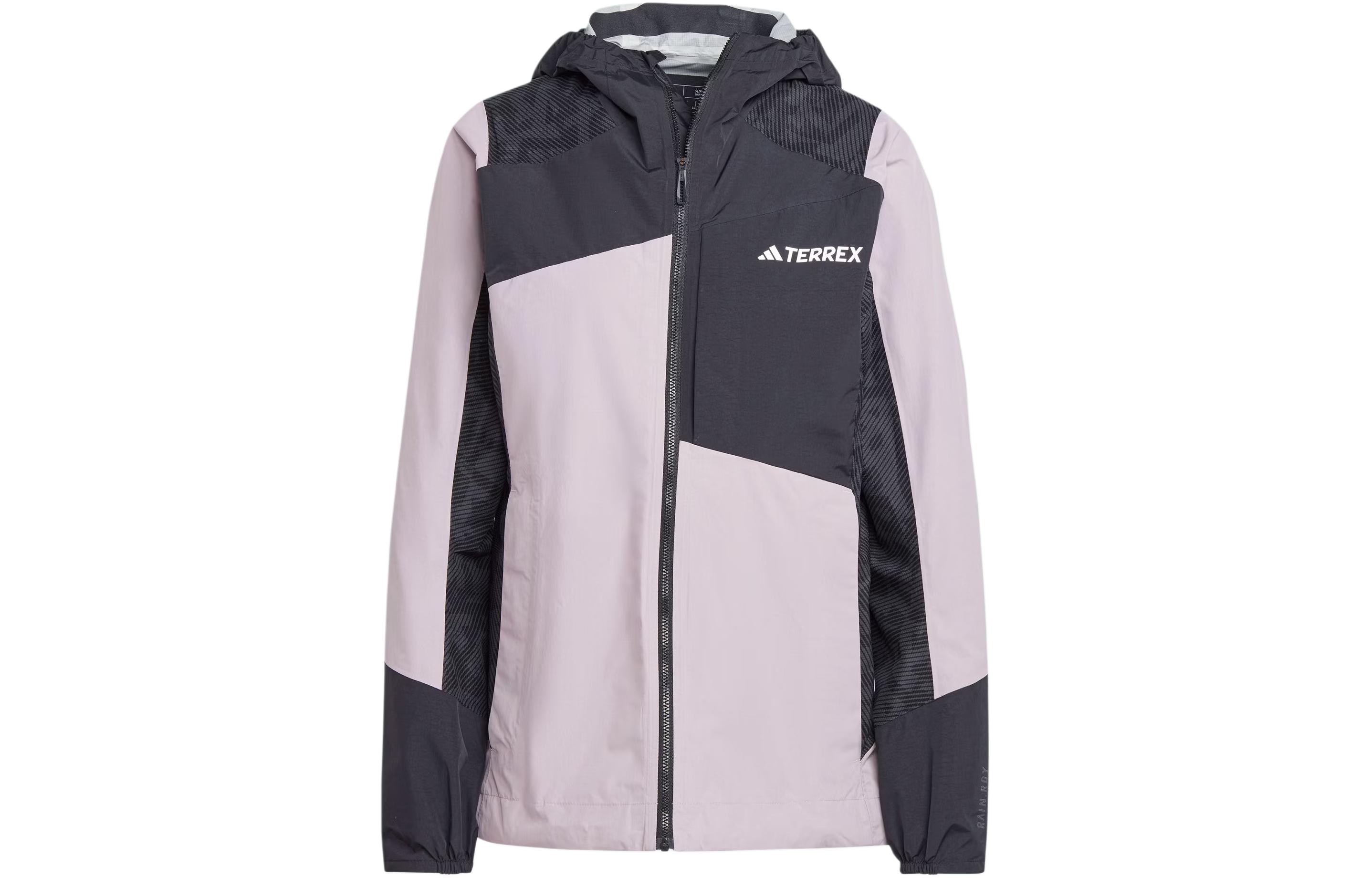 

Adidas Waterproof And Rainproof Windbreaker Jacket Women s Gray Purple IP1495 M