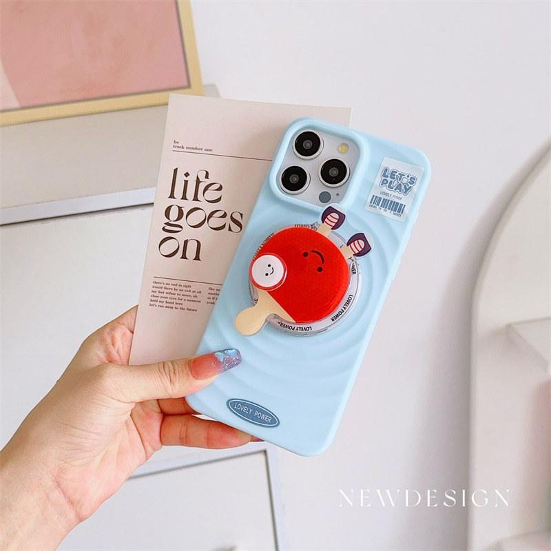 3D soft silicone Magnetic Ripple Phone Case with Air bag stand for iPhone 16 15 14 Pro Max Plus 13 12 Pro 11 All-inclusive fall protection Cover