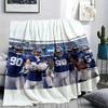 Giants Players Printed Flannel Blanket, Soft Throw for Bedroom Sofa, Washable, Fan Merchandise, Great Gift.