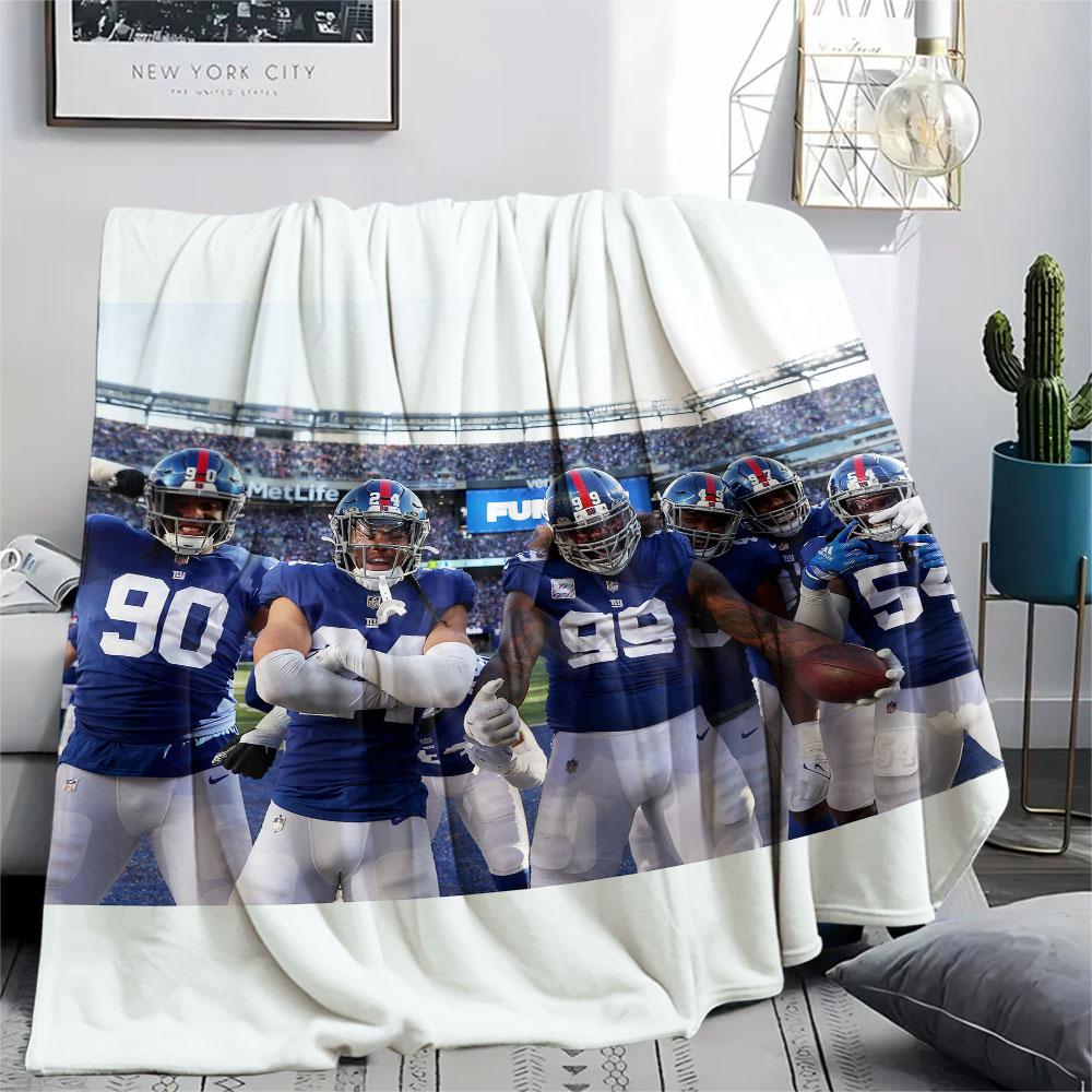 Giants Players Printed Flannel Blanket, Soft Throw for Bedroom Sofa, Washable, Fan Merchandise, Great Gift.