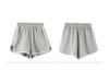 Women's Gray Casual Elastic Waist Shorts - Summer Wide-Leg Hot Pants, Versatile and Trendy Five-Point Sports Wear