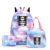 3Pcs/set Anime Naruto Canvas Backpack for Girl with Lunch Bag Pen Case Backpack Student Back To School Backpack Rucksack Mochila