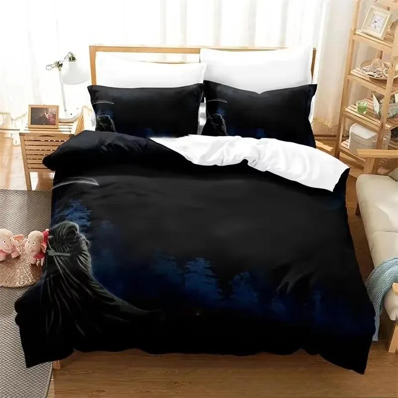 Dark Grim Reaper Bedding SetDuvet Cover Comforter Bed Set Quilt Cover PillowcaseKing Queen Twin Size Boys Girls Adult