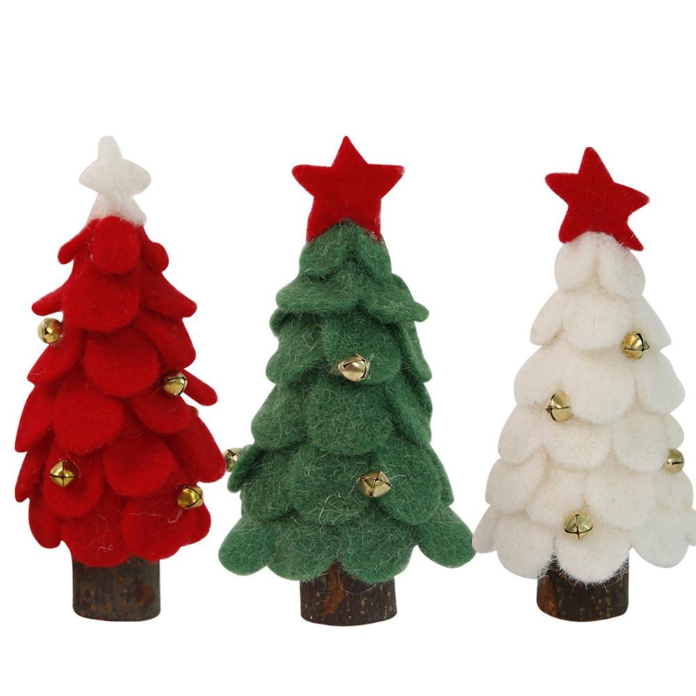 Cute Miniature Wool Felt Christmas Tree Ideal For Charming Holiday Window Decor
