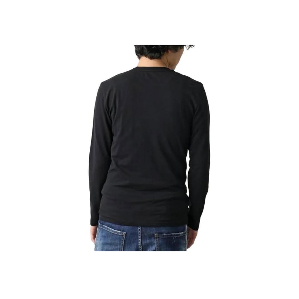 Emporio Armani Solid Color Slim Fit Long Sleeve T-Shirt Men tops Black 111023-4F531-00020