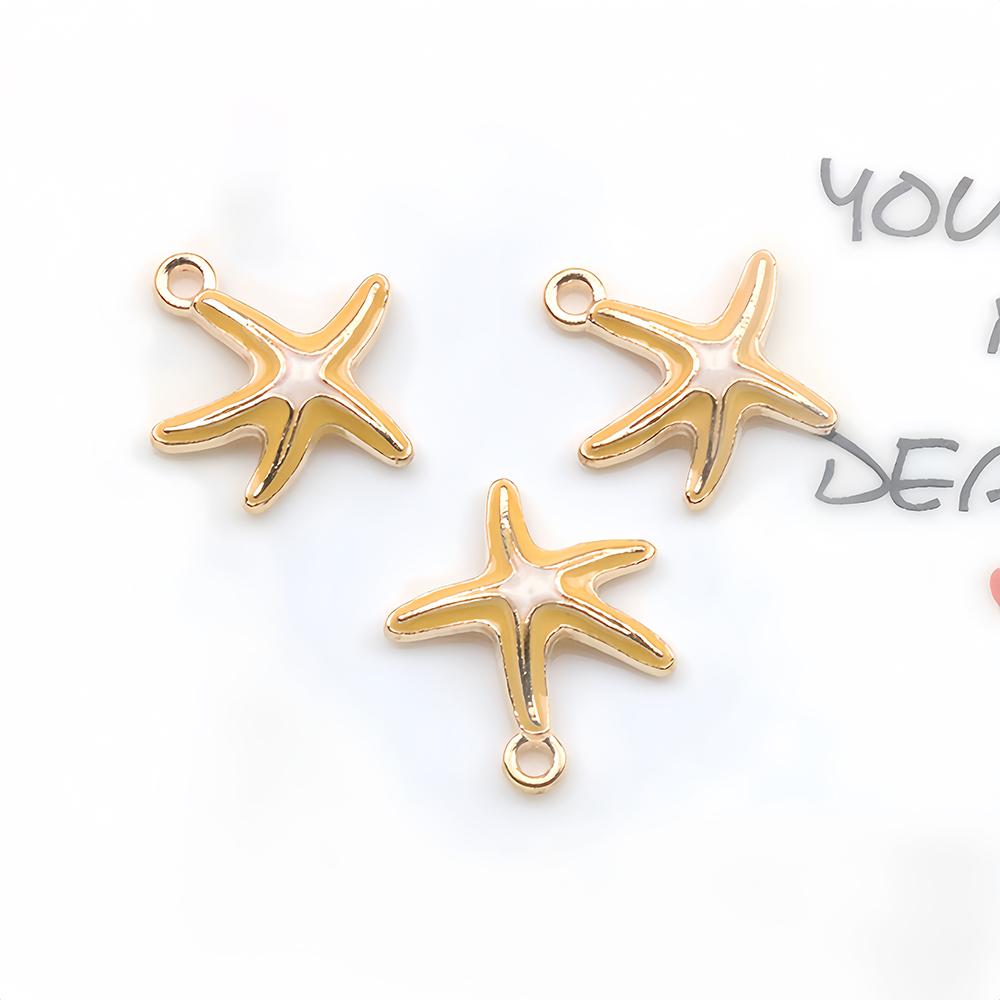 10pcs Zinc Alloy Starfish Charms Shell Pendant Necklace Bracelet Earrings Accessories for DIY Charming Jewelry Findings Making
