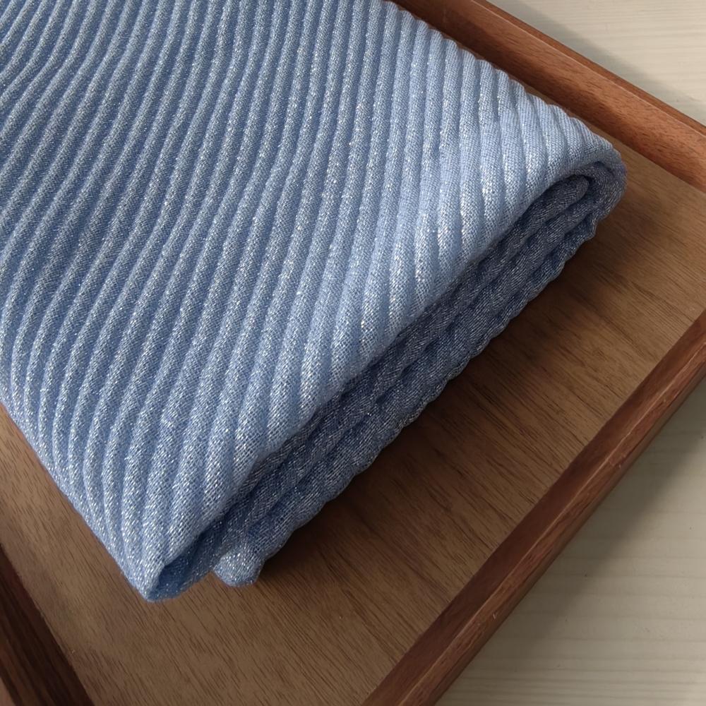 Women's Pleated Scarf Crinkle Cotton Long Muffler Crumpled Shawl Femme Hijab Golden Thread Shimmer Muslim Hijab