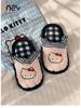 Cute Kitty Bow Slippers: Women's Non-Slip Comfortable Cotton Indoor Shoes for Autumn and Winter