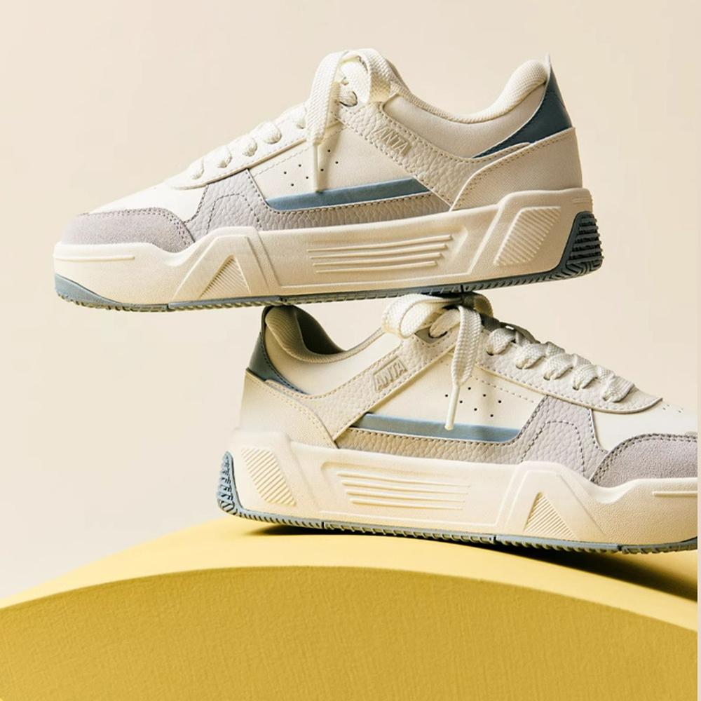 Anta C37 Series Soft Sole Comfortable Versatile Non-Slip Wear-Resistant Low-Top Skate Shoes Women sneaker White Blue 922518006-2