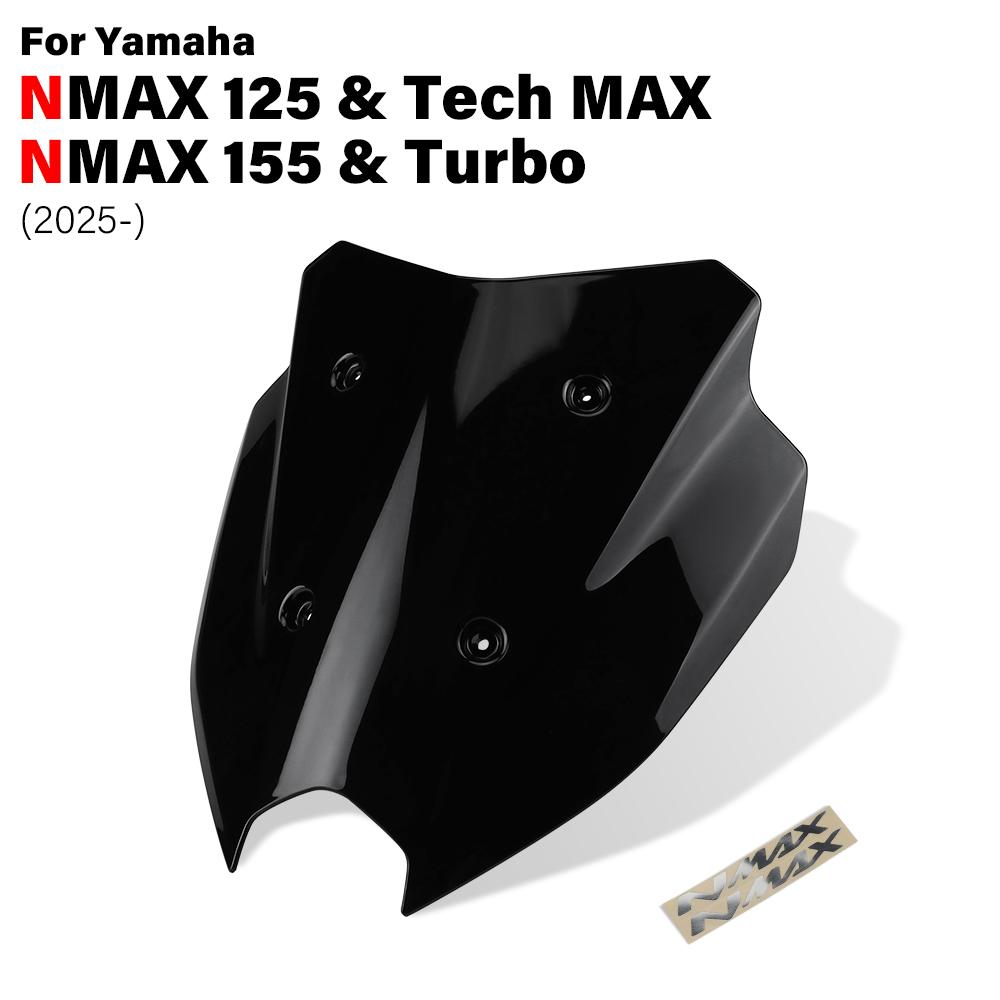 

Для Yamaha NMAX125 NMAX155 N Max NMax 155 125 Tech MAX 2025+ Передний ветровой щиток дефлектор ветровое стекло обтекатель муха экран чёрный