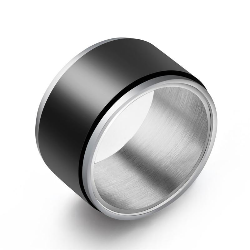 Spinner Ring for Men 12mm Stress Release Accessory Anxiety Fidget Rings Stainless Steel Spinning Ring Women