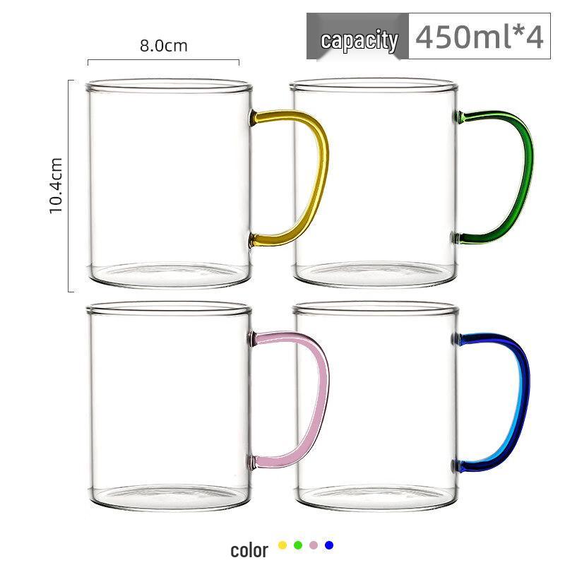ZISIZ High Borosilicate Glass Cup with Handle