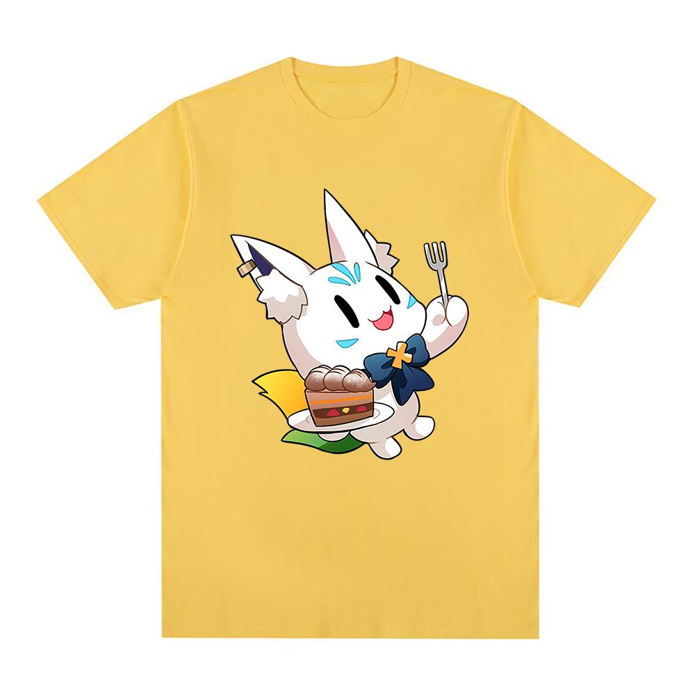 Hololive English VTuber Shirakami Fubuki Sukonbu T Shirt Unisex /Women Harajuku Graphic Tshirt Unisex Aesthetic Cartoon Cotton Tees