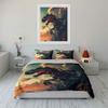 3Pcs Mechanical T-Rex Bedding Set, Cyborg Skeleton Dinosaur Print Duvet Cover, Post-Apocalyptic Tech Style