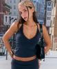 Lojanneu Rosy Lace Halter Cami (Dusty Navy)
