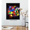 Govivo Exploding Rubik's Cube - Wall Art Decor Print with a Black Background - Unframed Artwork Printed On Photograph Paper