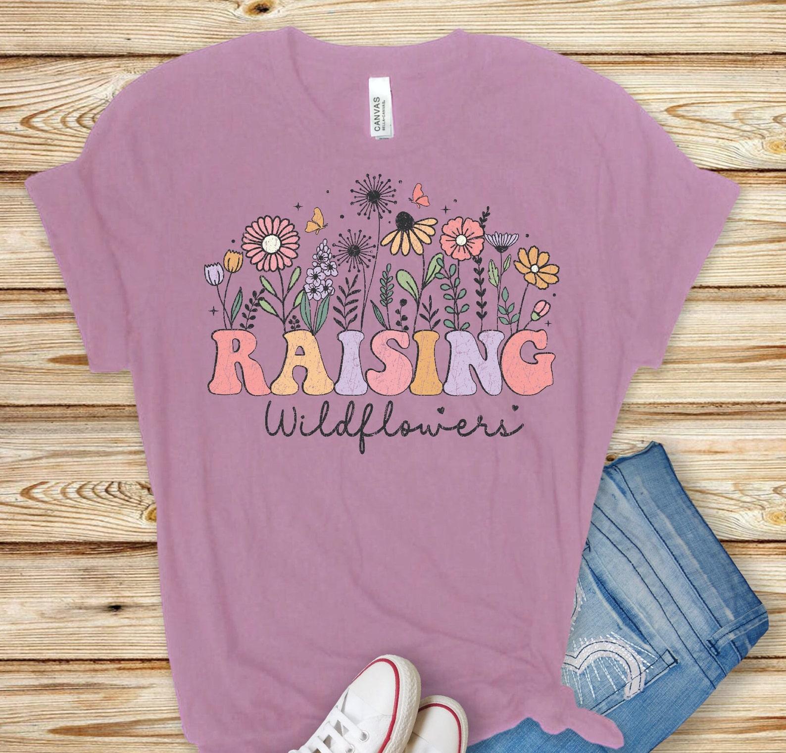Flower Shirt, Gift For Her, Flower Shirt Aesthetic, Floral Graphic Tee, Floral Shirt, Flower T-shirt Wild Flower Shirt, Wildflower T-shirt XL