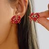 Vacation Style Funny Crab Shaped Dangle Earrings for Women Bohemia Red Lobster Pendant Earring Summer Beach Party Jewelry Gifts