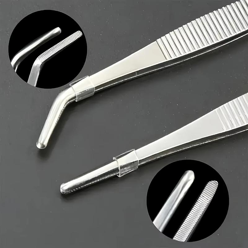2Pcs Stainless Steel Kitchen Precision Tweezers 25cm Multi-use Tongs for Grilling Cooking Pastry Decorating