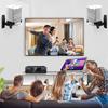 Supporto da Parete in Metallo per Altoparlanti per Sistemi Surround Regolabile Profondità 5-12 Pollici Rotazione 180° Inclinazione 15° con Pad Antivibrazione