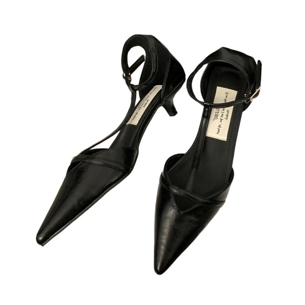 2025 new celebrity temperament versatile commuter work shoes French sense gold hollow single shoes women's shoes