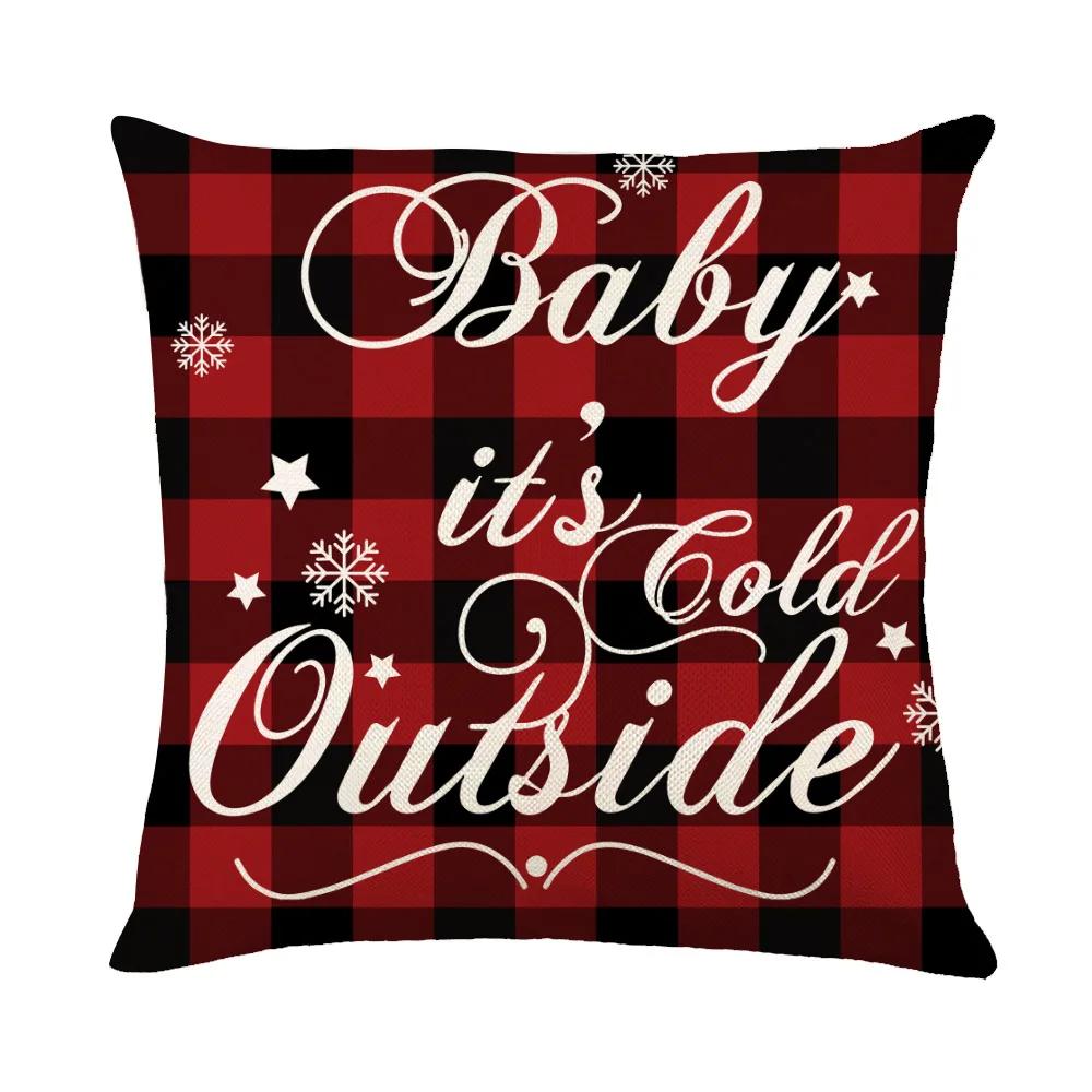 Poszewka na poduszkę świąteczna, poszewka na poduszkę z jeleniem w stylu farmhouse, zimowa dekoracja świąteczna, poszewka na poduszkę, dekoracja wnętrza