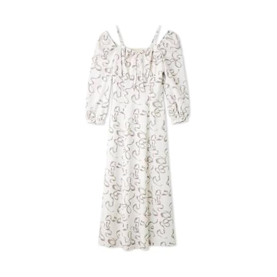 SNIDEL Ribbon Print Dress SWFO251033 Women s
