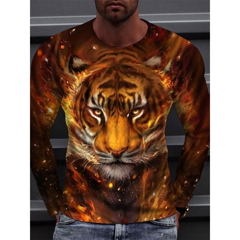 Уличная мода Мужская футболка с длинным рукавом с принтом скорпиона Осень Повседневная мужская футболка с длинным рукавом Верх для занятий спортом на открытом воздухе Мужской топ с длинным рукавом