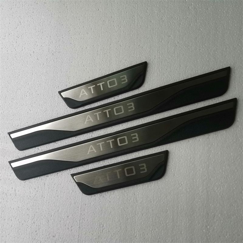 For BYD Atto 3     2024 Car Door Sill Cover Scuff Plate Pedal Protection Guard Sticker Car Styling Accessories