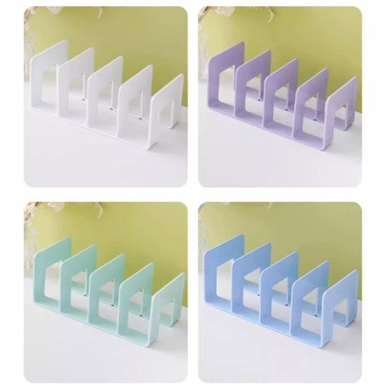 Modern Geometric Bookend Lattice Plastic Desktop Book Holder for Shelves Desk Space-Saving Multi-Purpose Organizer