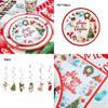 Merrychristmas Santa Claus Christmas Party Supplies Paper Plate Cup Set