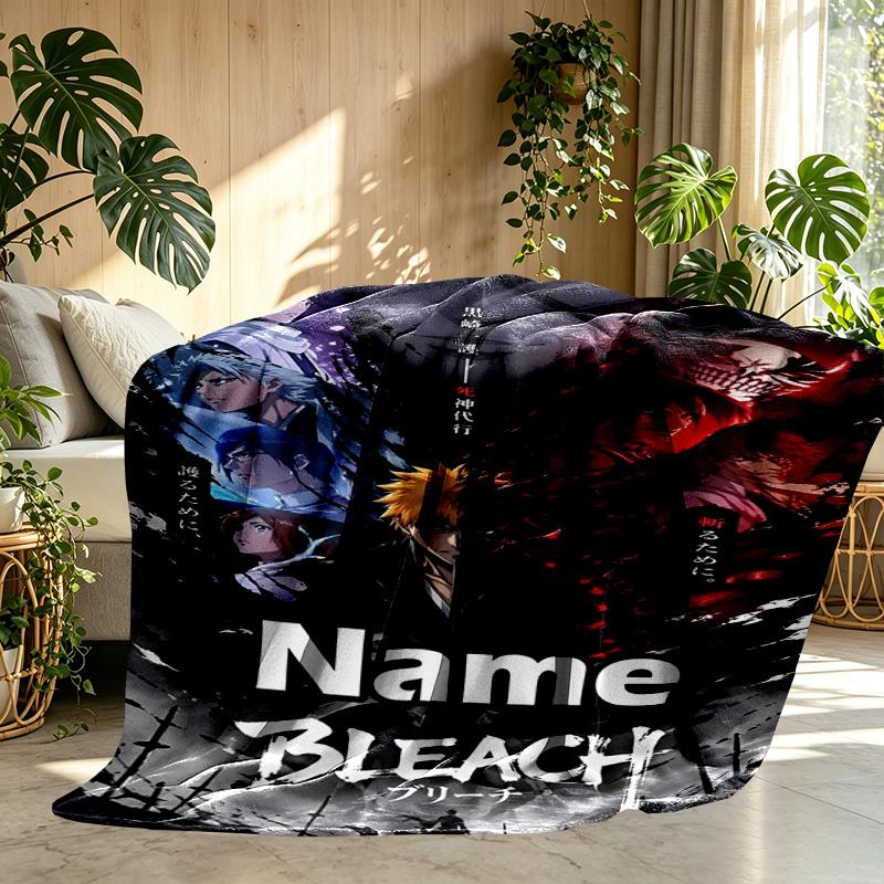 Custom Name Personalized BLEACH Print Blanket, Home Decor, Bedroom, Sofa, Camping, Couch, Gifts for Birthday ChristmasEnthusiasts