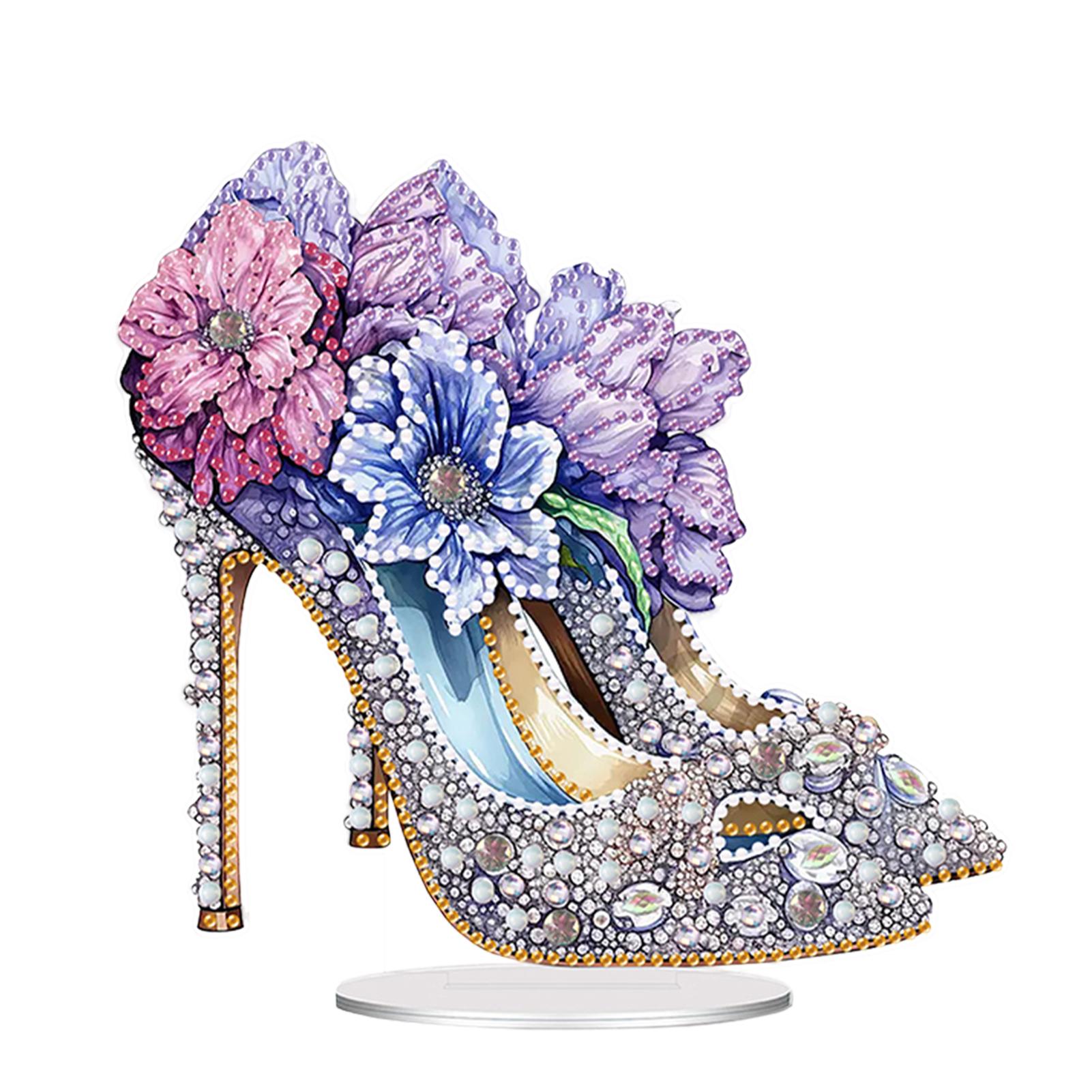

High Heels Special Shaped Diamond Painting Tabletop Ornaments Kit 5D DIY Diamond Art Tabletop Decorations for Adults Beginner