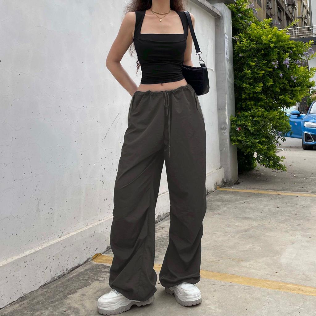 Falten Tanks für Frauen Solide Elegante Schlank Sexy Harajuku Minimalistischen High Street Y2k Kleidung Crop Tops Design