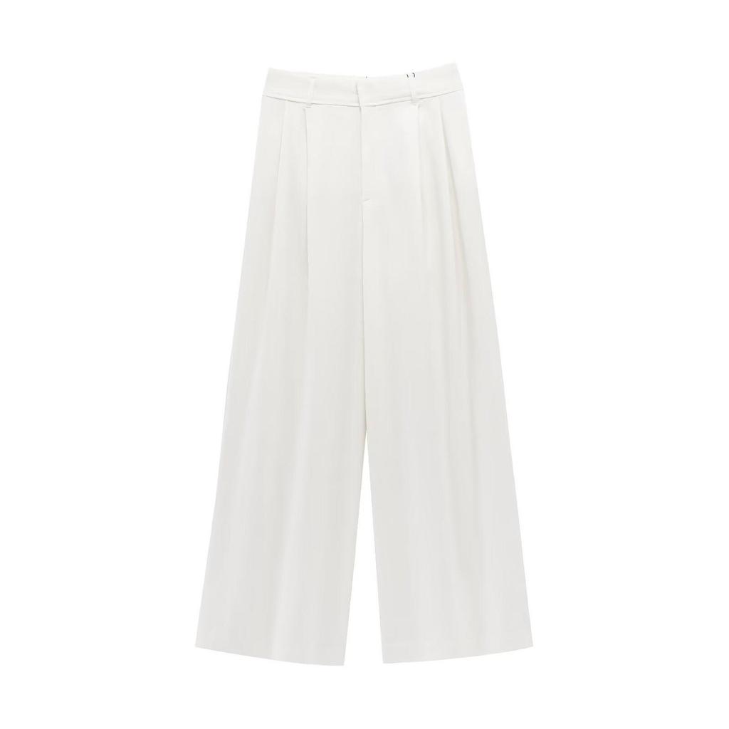 2025 Spring Women's European & American Pleated Strapless Top with Casual Long Pants