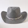 Beliebter europäischer und amerikanischer klassischer Strohgeflecht Western-Cowboyhut für Herren und Damen Outdoor-Mode OL-Stil Geflochtener Zylinder
