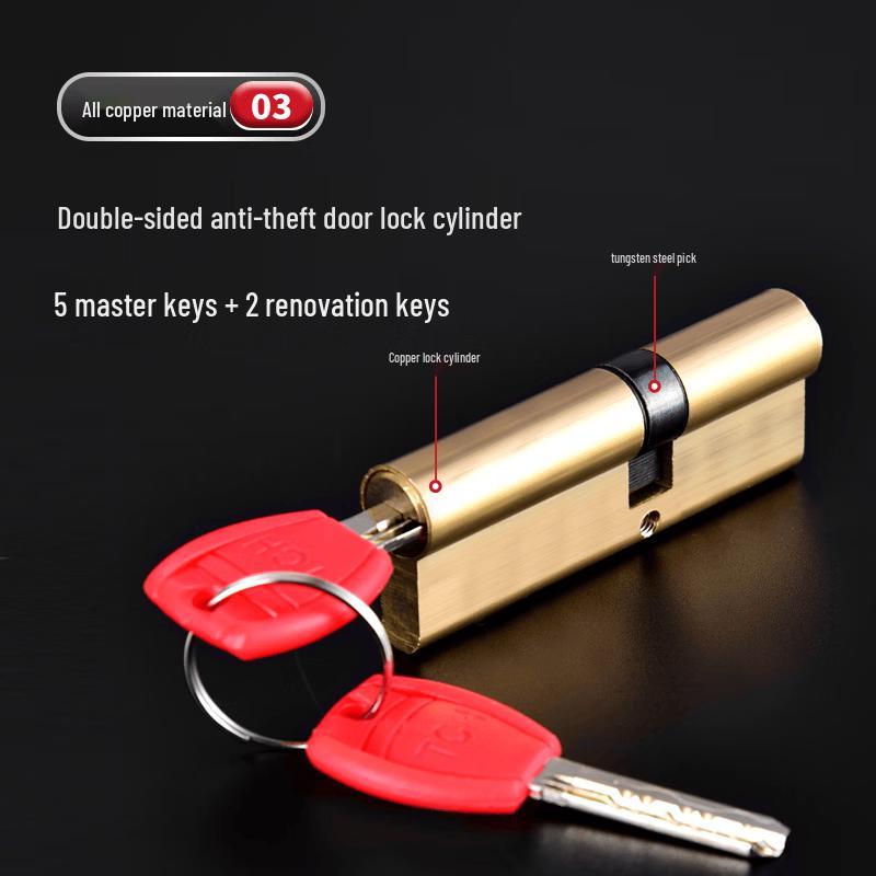 All-Copper Cylinder Door Lock Set